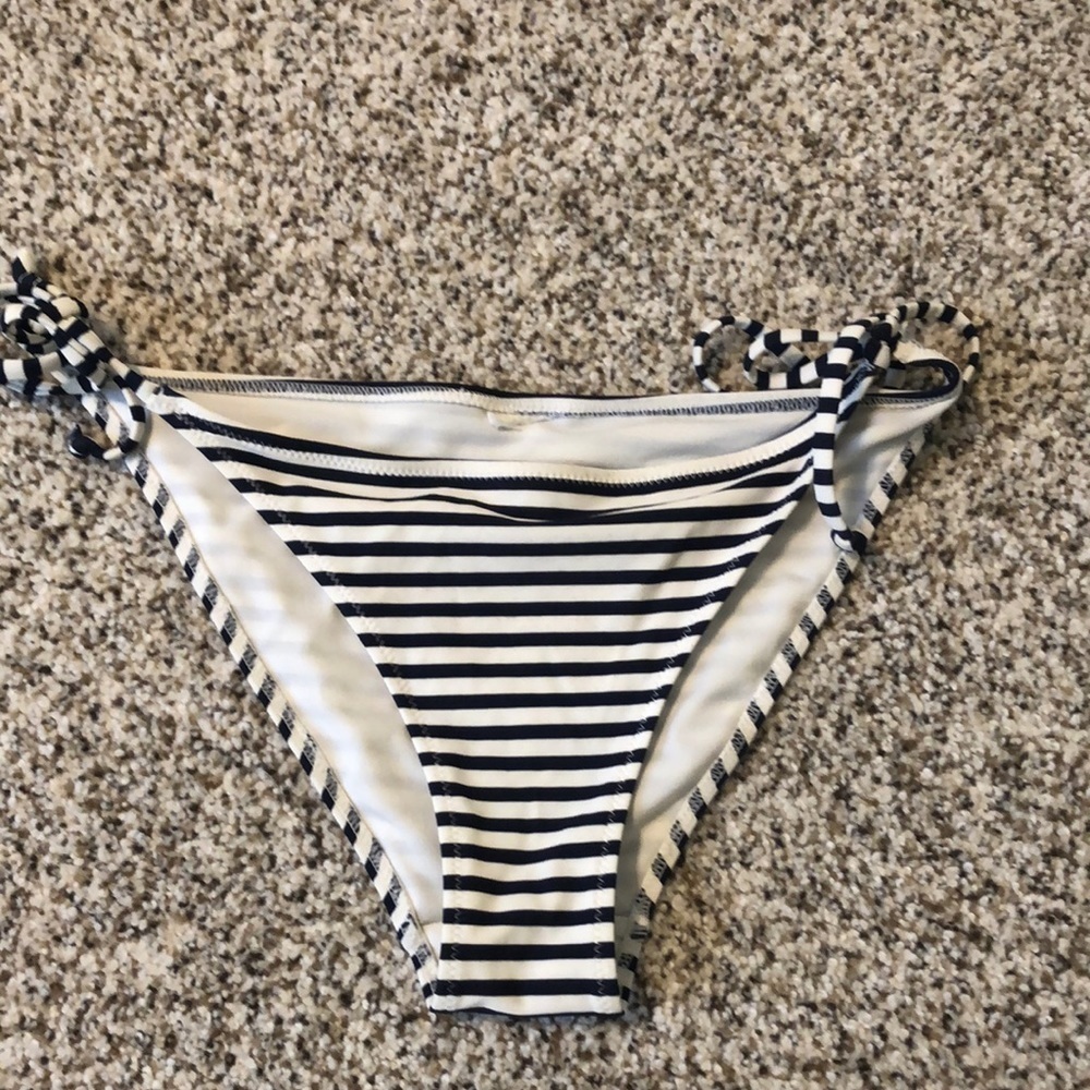 Navy and white striped bikini bottoms